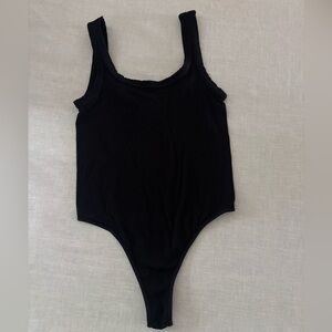 NEW!! Vici Nikibiki Blank Slate Black Ribbed Scoop Neck Tank Bodysuit size OS